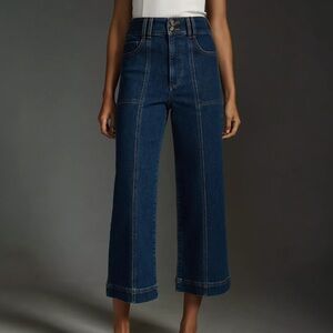 Anthropologie Pilcro The Skipper Seamed High-Rise Cropped Wide-Leg Jeans